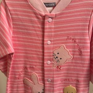 Brand New Carters Sleep and play Pink Baby Onsie 6 mo